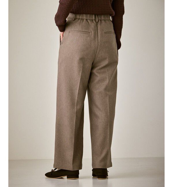 Rope&rsquo;Picnic「【低身長・小柄さんサイズ】レディハンサムシリーズ ウールライクウエストタックセミワイドパンツ」|スラックス|