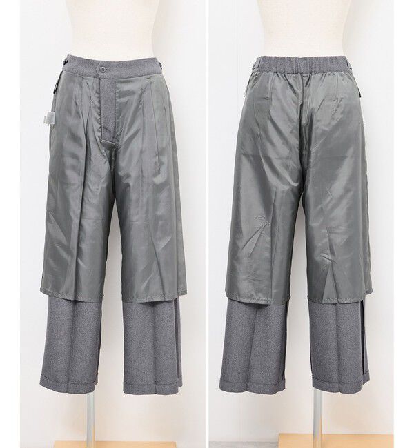 Rope&rsquo;Picnic「【低身長・小柄さんサイズ】レディハンサムシリーズ ウールライクウエストタックセミワイドパンツ」|スラックス|