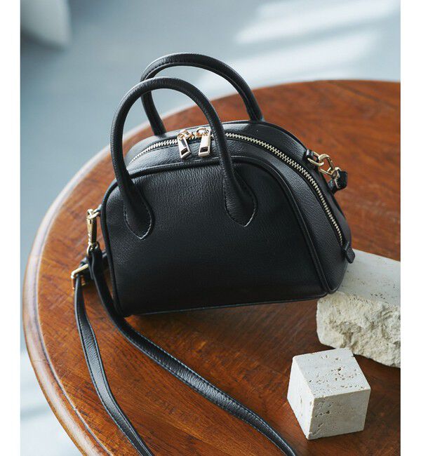 ROPE PICNIC PASSAGE「旅するボストンバッグ ソフトシンセティックレザーミニボストンバッグ」|ショルダー・メッセンジャー|ブラック(01)