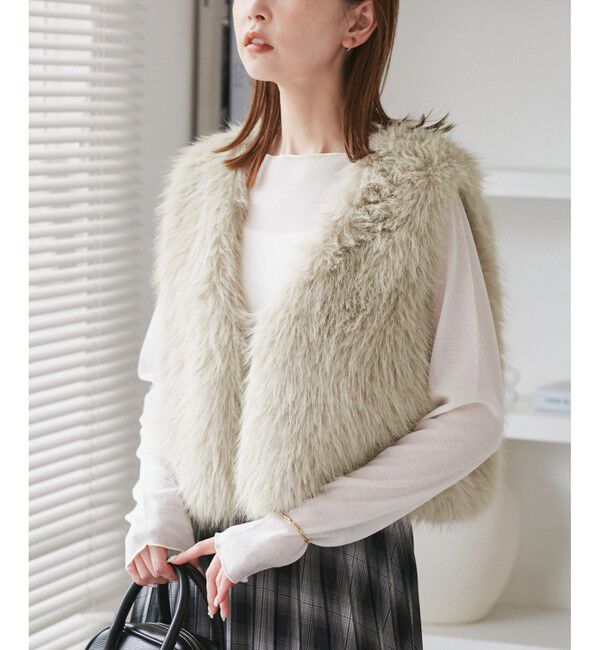 Rope&rsquo;Picnic「ファーベスト」|ベスト・ジレ|ベージュ(27)