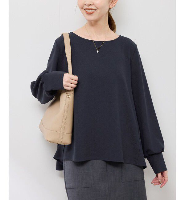 Rope&rsquo;Picnic「エアリーカットジョーゼットトップス」|Tシャツ・カットソー|ネイビー(40)