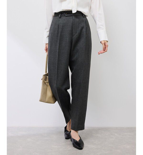 Rope&rsquo;Picnic「スリートーンツイードテーパードパンツ/セットアップ対応」|チノ|チャコール(06)