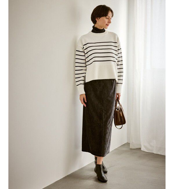 Rope&rsquo;Picnic「【新色追加】着丈が選べるクルーネックサイドスリットニットプルオーバー/イージーケア」|ニット・セーター|