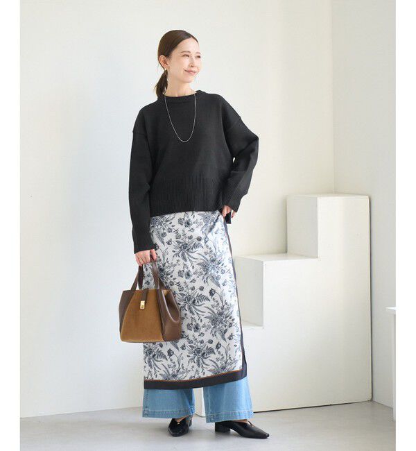 Rope&rsquo;Picnic「【新色追加】着丈が選べるクルーネックサイドスリットニットプルオーバー/イージーケア」|ニット・セーター|