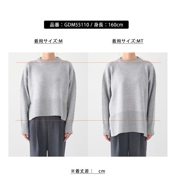 Rope&rsquo;Picnic「【新色追加】着丈が選べるクルーネックサイドスリットニットプルオーバー/イージーケア」|ニット・セーター|