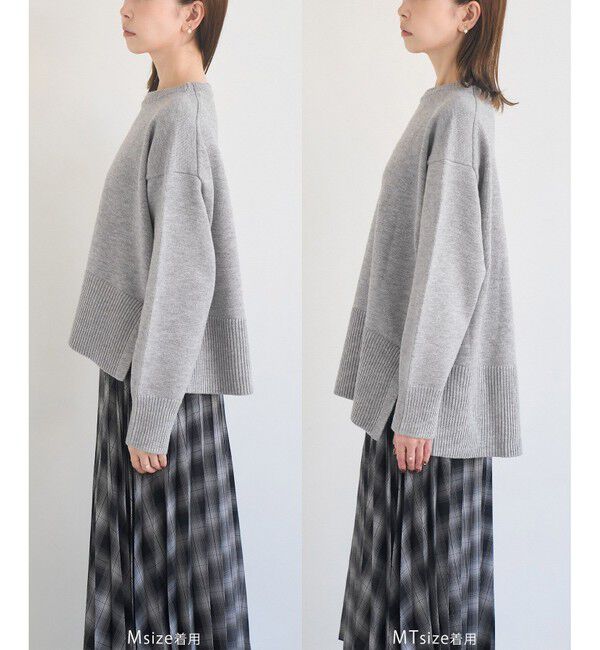 Rope&rsquo;Picnic「【新色追加】着丈が選べるクルーネックサイドスリットニットプルオーバー/イージーケア」|ニット・セーター|