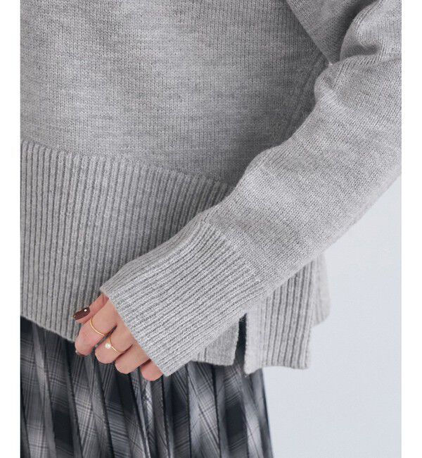 Rope&rsquo;Picnic「【新色追加】着丈が選べるクルーネックサイドスリットニットプルオーバー/イージーケア」|ニット・セーター|