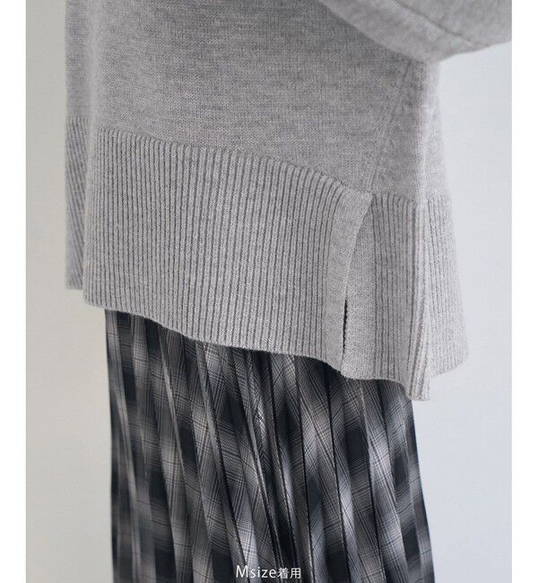 Rope&rsquo;Picnic「【新色追加】着丈が選べるクルーネックサイドスリットニットプルオーバー/イージーケア」|ニット・セーター|