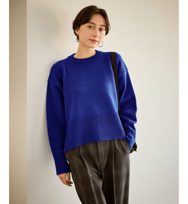Rope&rsquo;Picnic「【新色追加】着丈が選べるクルーネックサイドスリットニットプルオーバー/イージーケア」|ニット・セーター|
