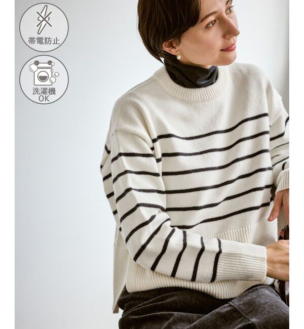 Rope&rsquo;Picnic「【新色追加】着丈が選べるクルーネックサイドスリットニットプルオーバー/イージーケア」|ニット・セーター|キナリ系(17)