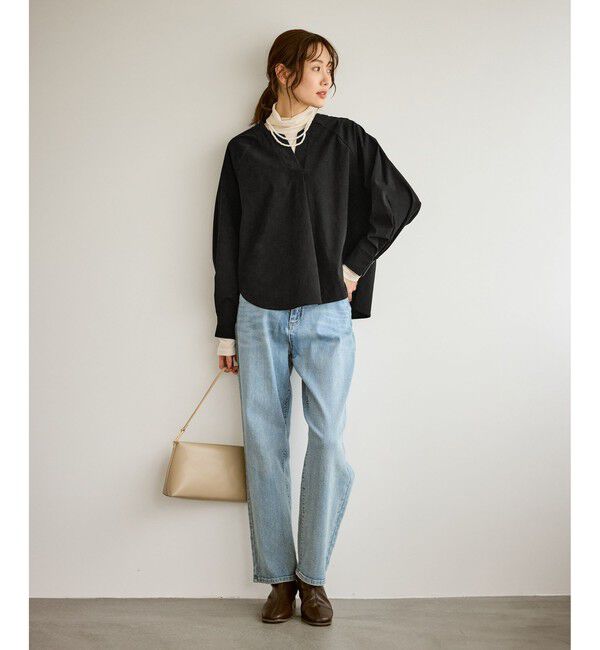 Rope&rsquo;Picnic「【emur/エミュール】ストレッチ起毛あわせネックブラウス」|シャツ・ブラウス|