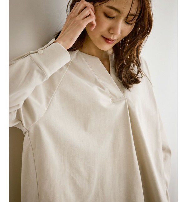 Rope&rsquo;Picnic「【emur/エミュール】ストレッチ起毛あわせネックブラウス」|シャツ・ブラウス|