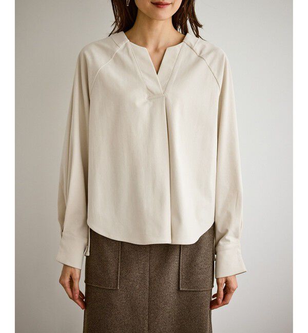 Rope&rsquo;Picnic「【emur/エミュール】ストレッチ起毛あわせネックブラウス」|シャツ・ブラウス|