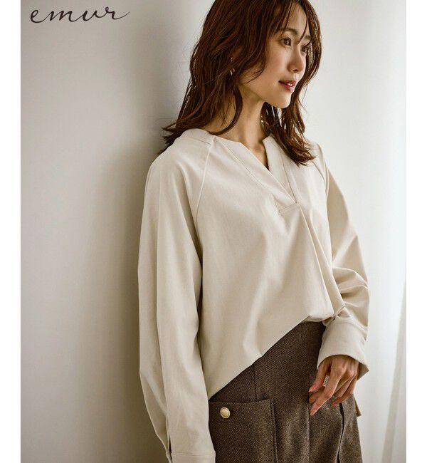 Rope&rsquo;Picnic「【emur/エミュール】ストレッチ起毛あわせネックブラウス」|シャツ・ブラウス|キナリ(16)