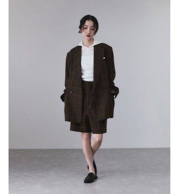 ADAM ET ROPE'「ツイード＆チェックショートパンツ」|チノ|