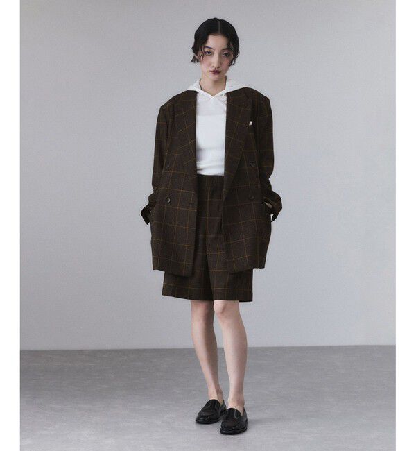 ADAM ET ROPE'「ツイード＆チェックショートパンツ」|チノ|