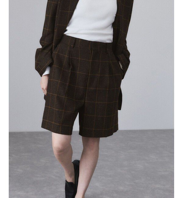ADAM ET ROPE'「ツイード＆チェックショートパンツ」|チノ|