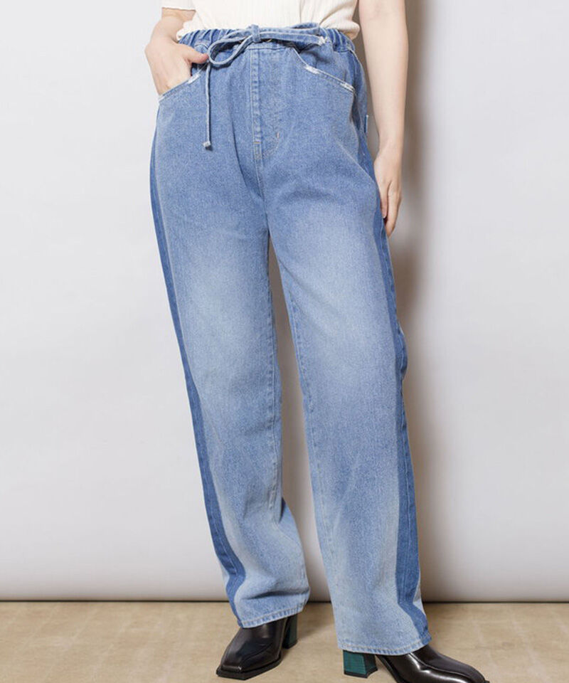  「サイドラインデニムパンツ」|デニム|L .BLUE