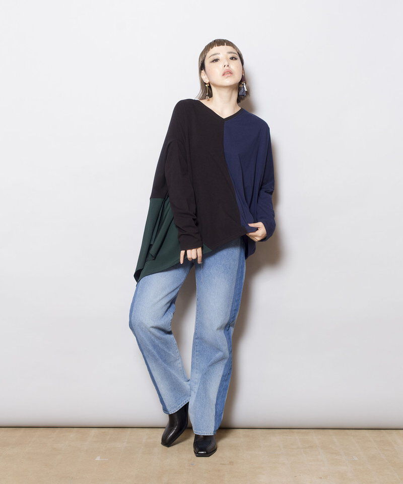  「サイドラインデニムパンツ」|デニム|