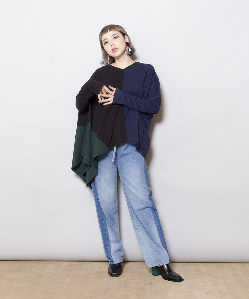  「サイドラインデニムパンツ」|デニム|