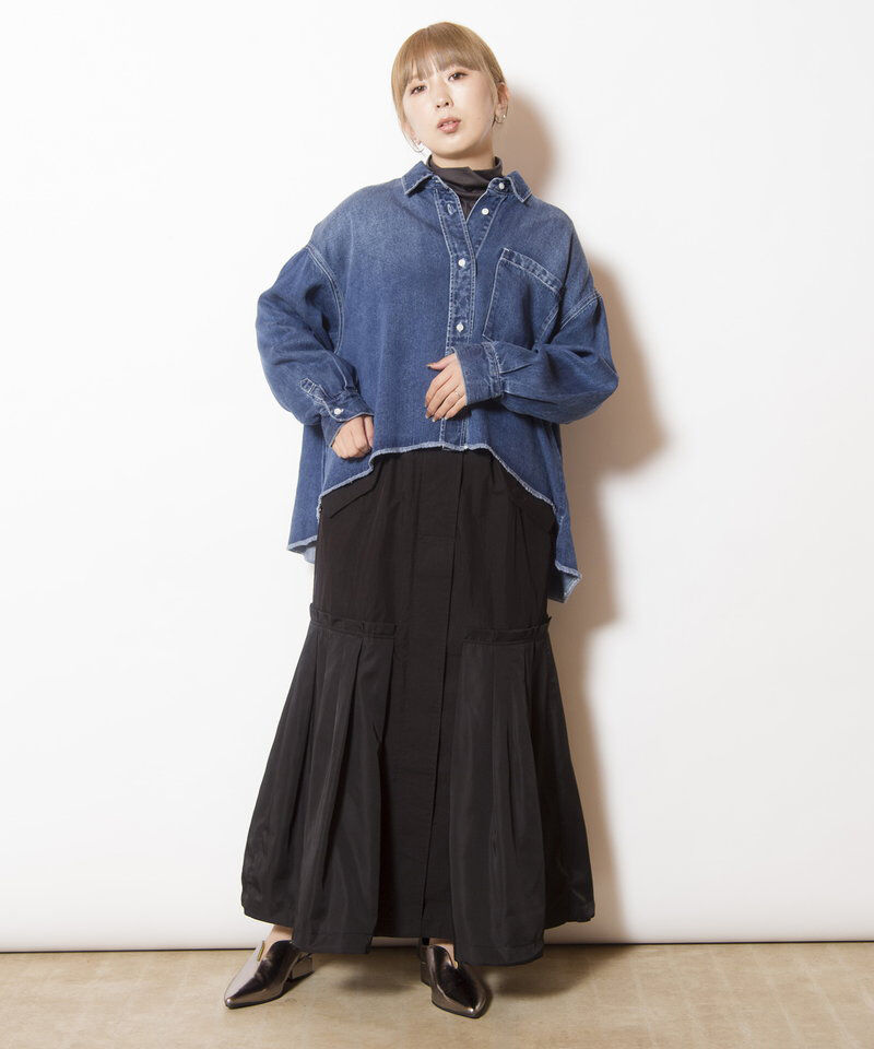  「セルロースデニムビッグシャツ」|シャツ・ブラウス|