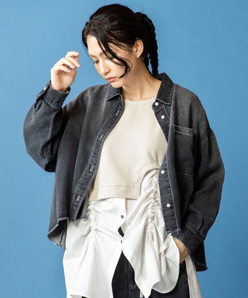 「セルロースデニムビッグシャツ」|シャツ・ブラウス|BLACK