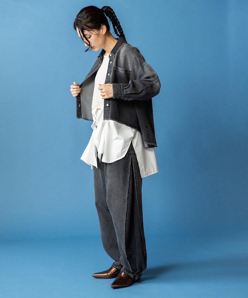  「セルロースデニムビッグシャツ」|シャツ・ブラウス|
