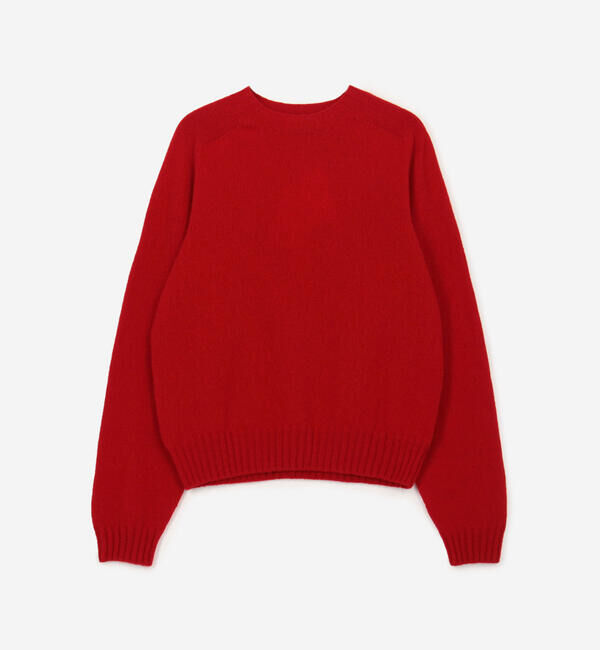 Morris & Sons「MORRIS & SONS | ジーロンラム クルーネックニット WOMEN」|ニット・セーター|RED