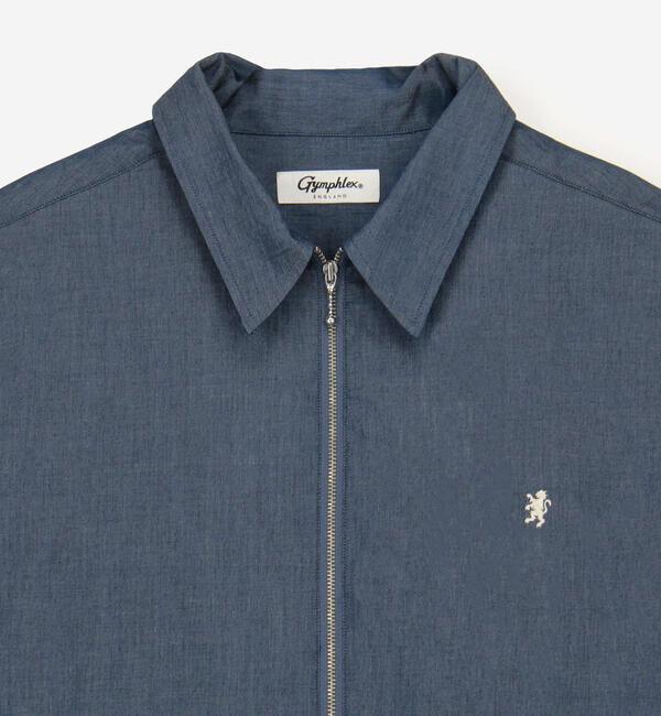 GYMPHLEX「Gymphlex | インディゴツイル 長袖ジップシャツ MEN」|シャツ・ブラウス|