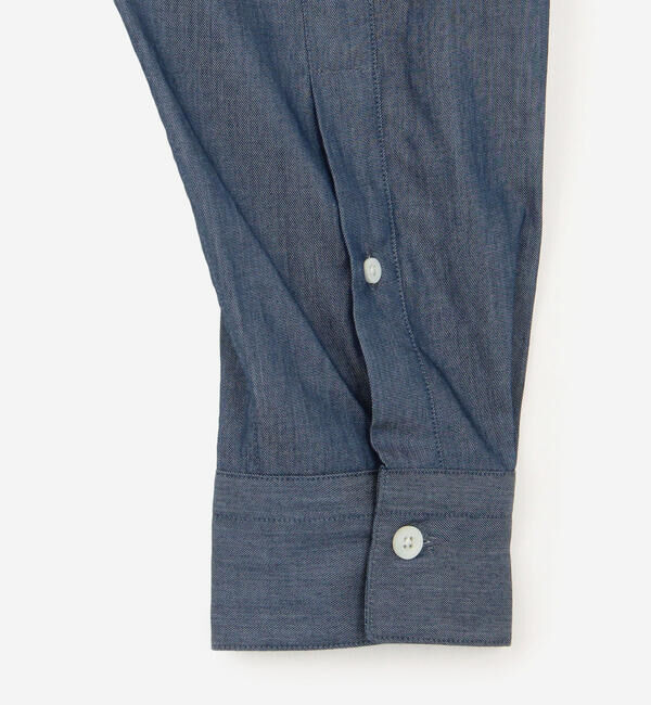 GYMPHLEX「Gymphlex | インディゴツイル 長袖ジップシャツ MEN」|シャツ・ブラウス|