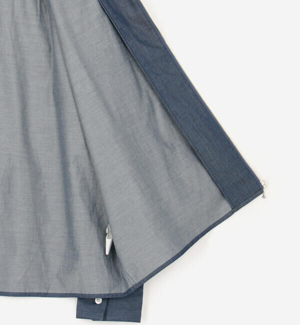 GYMPHLEX「Gymphlex | インディゴツイル 長袖ジップシャツ MEN」|シャツ・ブラウス|