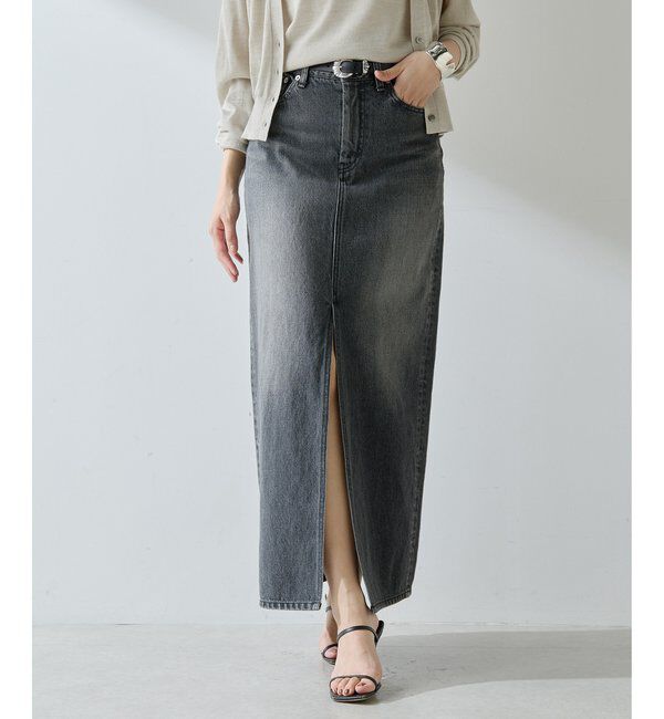  「デニムスリットスカート」|スカート|