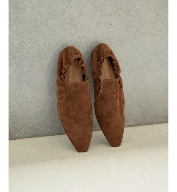  「【THE PAUSE】ギャザーフラットシューズ」|その他|ブラウン