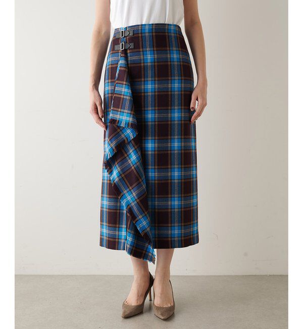  「チェックフリンジスカート」|スカート|