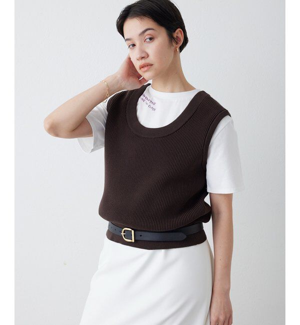 THE PAUSE「【THE PAUSE】両畦ノースリーブニット」|ニット・セーター|