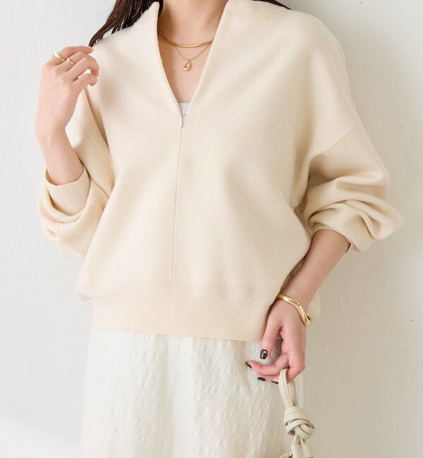  「ジップスウェットライクニット」|ニット・セーター|