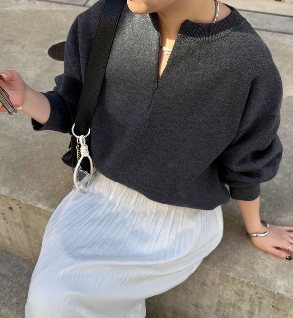  「ジップスウェットライクニット」|ニット・セーター|