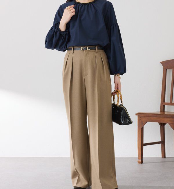  「ウールライクタックパンツ」|チノ|