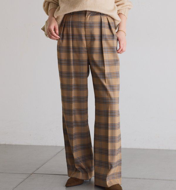  「ウールライクタックパンツ」|チノ|キャメル