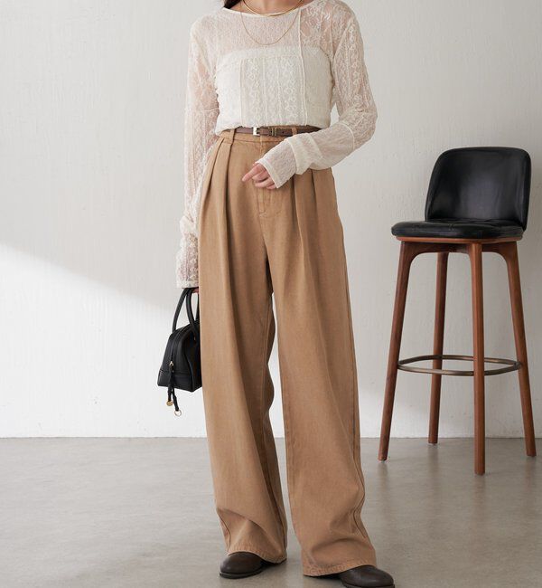  「QanosレースパッチワークロンT」|Tシャツ・カットソー|