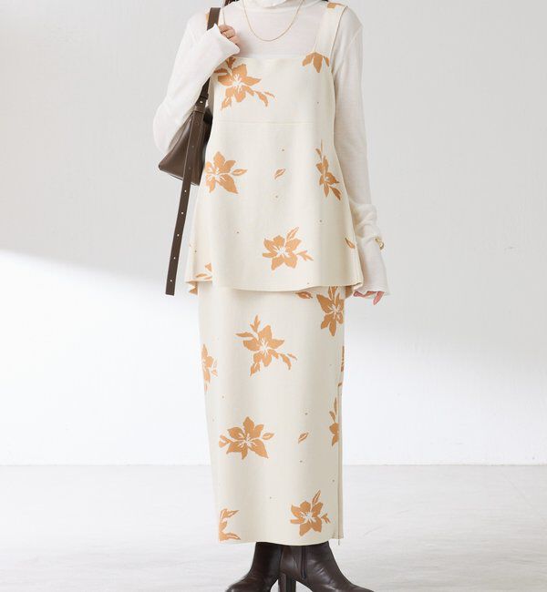  「フラワージャガードニットキャミ/セットアップ」|ニット・セーター|