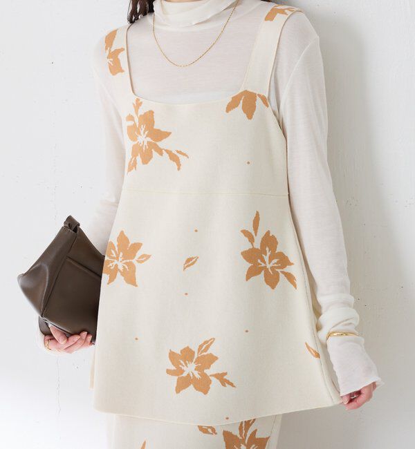  「フラワージャガードニットキャミ/セットアップ」|ニット・セーター|