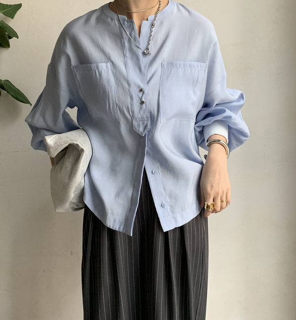  「【新色追加】リブブルゾン風シャツ」|シャツ・ブラウス|