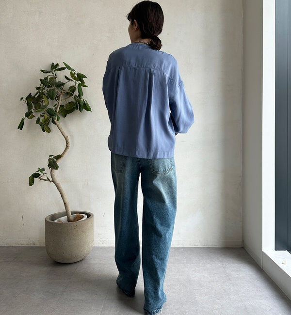  「【新色追加】リブブルゾン風シャツ」|シャツ・ブラウス|