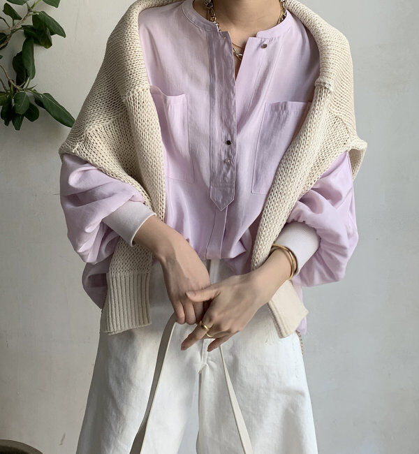  「【新色追加】リブブルゾン風シャツ」|シャツ・ブラウス|