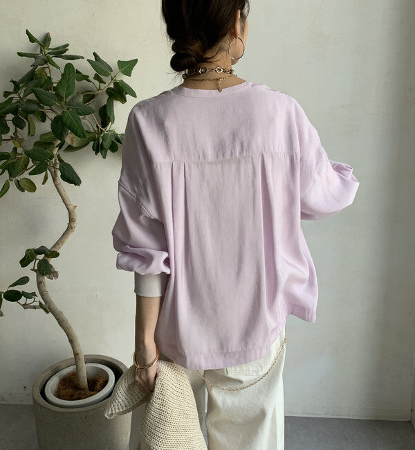  「【新色追加】リブブルゾン風シャツ」|シャツ・ブラウス|