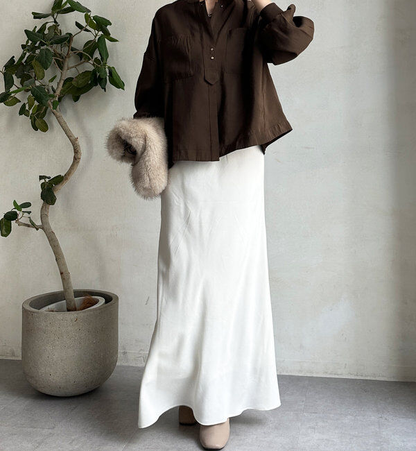  「【新色追加】リブブルゾン風シャツ」|シャツ・ブラウス|