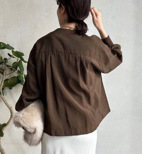  「【新色追加】リブブルゾン風シャツ」|シャツ・ブラウス|