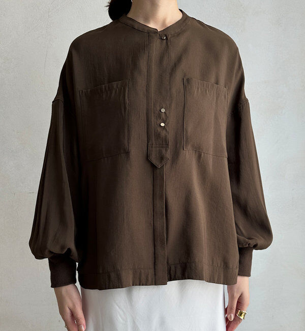  「【新色追加】リブブルゾン風シャツ」|シャツ・ブラウス|