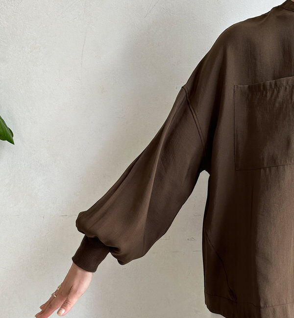  「【新色追加】リブブルゾン風シャツ」|シャツ・ブラウス|